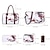 cheap Bag Sets-Women&#039;s Crossbody Bag Tote Bag Set Coin Purse Wristlet PU Leather 6 Pieces Office Shopping Daily Zipper Print Flower Black White Red