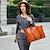 cheap Handbag &amp; Totes-Women&#039;s Handbag Crossbody Bag Tote PU Leather Outdoor Office Shopping Zipper Large Capacity Solid Color Orange