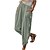 baratos Calça de linho de algodão simples-calças femininas de algodão e linho com bolsos laterais, perna larga, soltas, casuais, verão, outono, branco, azul claro, s 2xl