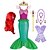 voordelige Film- &amp; TV-themakostuums-De kleine Zeemeermin Kleine Zeemeermin Zeemeerminstaart Aqua Princess Jurken Thema feestkostuum Voor meisjes Film cosplay Cosplay Halloween Pruiken Paarse accessoireset Blauw Halloween Carnaval