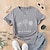 preiswerte T-Shirts &amp; Blusen-kinderkleidung Mädchen T-Shirt Feste Farbe Schulanfang Print Kurzarm Modisch 7-13 Jahre Sommer Schwarz Grün Grau