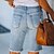 cheap Shorts-High-elastic pencil  ripped jeans women&#039;s super hot