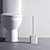 billige toilet børste-silikone toiletbørste og holdersæt, revolutionerende flex toiletbørste, dybderensende badeværelses toiletbørste og hurtigtørrende holdersæt, skridsikkert langt plastikhåndtag