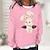 cheap Everyday Cosplay Anime Hoodies &amp; T-Shirts-Animal Rabbit Bunny Sweatshirt Crewneck Pullover Anime Classic Street Style Hoodie For Women&#039;s Adults&#039; 3D Print 100% Polyester Casual Daily