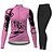 billige Klærsett for kvinner-Dame Sykkeljersey med tights Langermet Fjellsykling Veisykling Vinter Svart Fuksia Rød+Svart Blomster botanikk Sykkel Hold Varm Fleecefor Vindtett Pustende Anatomisk design Fleece Spandex sport