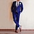 olcso Vőlegény öltönyök-királykék férfi esküvői parti esti vőfély öltöny egyszínű 2 részes testre szabott egymellű kétgombos 2024