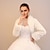 voordelige Bontstola&#039;s-schouderophalend nepbont witte jas herfst bruiloft / feest / avond damesomslagdoek met glad / patroon / print / stip