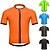 billiga Tröjor för män-21Grams Herr Cykeltröja Kortärmad Cykel Överdelar med 3 bakfickor Bergscykling Vägcykling Andningsfunktion Fuktabsorberande Snabb tork Reflexremsa Svart Blå Orange Polyester sporter Kläder