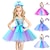 voordelige Meisjeskostuums-Meermin Zeemeerminstaart Ariel Aqua Princess Bloemenmeisje jurk Thema feestkostuum Tule jurken Cosplay for Voor meisjes Kinderen Carnaval Maskerade Bruiloft Bruiloft gast