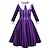 cheap Movie &amp; TV Theme Costumes-Wednesday Addams Wednesday Dress Girls&#039; Movie Cosplay Cosplay Blue Purple Gray Dress Carnival Masquerade Polyester World Book Day Costumes