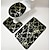 preiswerte 3PC-Badteppich-Mattenset-Badteppich-Sets aus schwarzem Marmor, 3-teilig mit rutschfestem Teppich, Toilettendeckelabdeckung und Badematte, Badteppich- und Matten-Sets aus Gold, moderne Badteppiche für Badezimmer, waschbares Badzubehör-Set