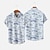 preiswerte Hawaiihemden mit Revers für Herren-Herren Hemd Hawaiihemd Sommerhemd Tier Grafik-Drucke Fische Garnele Umlegekragen Rote Blau Leicht Blau Grau Strasse Casual Kurze Ärmel Bedruckt Button-Down Bekleidung Tropisch Modisch Hawaiianisch