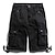cheap Cargo Shorts-Men&#039;s Cargo Shorts Shorts Leg Drawstring 6 Pocket Plain Comfort Outdoor Daily Going out Cotton Blend Fashion Streetwear Black Blue