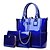 cheap Bag Sets-Women&#039;s Bag Set Patent Leather PU Leather 3 Pcs Purse Set Shopping Zipper Black Red Blue