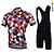 cheap Men&#039;s Clothing Sets-21Grams Men&#039;s Cycling Jersey with Bib Shorts Short Sleeve Road Bike Cycling Yellow Multi color Royal Blue Rainbow Bike Breathable Quick Dry Lycra Sports Rainbow Patterned Geometic Clothing Apparel