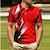 cheap Men&#039;s Button Up Polos-Men&#039;s Polo Shirt Golf Shirt Gradient Graphic Prints Geometry Turndown Black and Red Sea Blue Black White Yellow Outdoor Street Short Sleeves Print Button-Down Clothing Apparel Fashion Designer Casual
