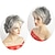 abordables perruque plus âgée-perruques grises courtes pour les femmes blanches mélangées gris argenté perruques ondulées bouclées avec une frange blanche perruques de cheveux courts synthétiques de grand-mère