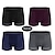 abordables Bóxer de hombre-Hombre Paquete de 4 Ropa Interior Boxer Slip Capital Lavable Cómodo Color sólido Media cintura Negro Vino