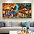cheap Landscape Paintings-Oil Painting Handmade Hand Painted Wall Art Modern Abstract City lover tree Landscape painting wall art Home Decoration Decor Rolled Canvas No Frame Unstretched
