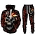 cheap Men&#039;s Two Pieces Suits-Men&#039;s Tracksuit Hoodies Set 3D Skull Print