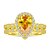 baratos Anéis-Anel de noivado Casamento Briolette Dourado S925 Sterling Silver Pêra à moda Simples 1pç Zircão
