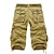 cheap Classic-Men&#039;s Cargo Shorts Shorts Capri Pants Multi Pocket Straight Leg Solid Colored Comfort Wearable Calf-Length Outdoor Daily Sports Stylish Yellow Army Green