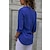 Недорогие Базовые плечевые изделия для женщин-Жен. Блуза Рубашка Полотняное плетение Рубашечный воротник Деловые Классический Элегантный стиль Верхушки Синий Желтый Серый