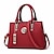 cheap Handbag &amp; Totes-Women&#039;s Handbag Crossbody Bag Shoulder Bag PU Leather Office Daily Pendant Chain Embossed Solid Color Wine Red Rubber powder Black