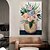 cheap Floral/Botanical Paintings-Handmade Hand Painted Oil Painting Wall Modern Abstract Pink Flower Landscape  Canvas Painting Home Decoration Decor Rolled Canvas Paingtings