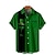 preiswerte Hawaiihemden mit Revers für Herren-St. Patrick&#039;s Day Herrenhemd Sommer Hawaiihemd Cartoon gestreift Saint Patrick Day St. Patrick&#039;s Day Clover Turndown Schwarz Weiß Gelb Wein Armeegrün Outdoor Street Kurzarm Button-Down