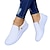 ieftine Adidași de Damă-Pentru femei Adidași Slip-On-uri Mărime Plus Size Adidași adezivi Pantofi albi În aer liber Zilnic Vară Toc Drept Vârf rotund De Bază Casual minimalism Plimbare Plasă Fermoar Culoare solidă Mată