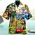 billige herrelejrskjorter-Herre Skjorte Hawaii skjorte Lejrskjorte Grafisk skjorte Aloha skjorte Papegøje Aftæpning Grøn Blå Lilla Lyserød Gul 3D-udskrivning udendørs Gade Kortærmet Knap ned Tøj Designer Afslappet Hawaiiansk