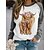 cheap Hoodies &amp; Sweatshirts-Women&#039;s Sweatshirt Pullover Basic Khaki Gray Graphic Street Long Sleeve Round Neck