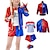 cheap Movie &amp; TV Theme Costumes-Harley Quinn Costume Suicide Squad 4Pcs Clown Cosplay Costume Outfits Kids Adults Girls&#039; Women Movie Cosplay Halloween T-shirt Coat Pants Gloves Carnival Masquerade World Book Day Costumes