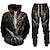 cheap Men&#039;s Printed Hoodie Outfits-Men&#039;s Tracksuit Hoodies Set Black Red Orange Dark Gray Hooded Graphic Dragon 2 Piece Print Sports &amp; Outdoor Casual Sports 3D Print Streetwear Designer Basic Spring Fall Clothing Apparel Hoodies