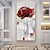 baratos Pinturas Florais/Botânicas-arte de parede pintada à mão moderna abstrata flor vermelha decoração de casa lona enrolada sem moldura não esticada