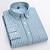 billiga Businessskjortor för män-Herr Skjorta Oxford skjorta Gul Blå Grön Långärmad Randig Fyrkantig hals Vår &amp; Höst Bröllop Utomhus Kläder Button-Down