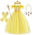 cheap Movie &amp; TV Theme Costumes-Sleeping Beauty Beauty and the Beast Fairytale Princess Belle Flower Girl Dress Theme Party Costume Tulle Dresses Girls&#039; Movie Cosplay Halloween Yellow With Accessories Dress World Book Day Costumes