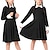 billige Film- og TV-kostymer-Onsdag Addams Addams familie onsdag Kjoler Dame Jente Film-Cosplay Cosplay Svart kjole Skole Uniformer Maskerade Kjole