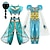 billige Film- og tv-kostumer-Aladdin Og Den Magiske Lampe Eventyr Prinsesse Jasmin Temafest kostume Danse kostumer Pige Film Cosplay Cosplay Halloween Sølv Parykker Gul Halloween Karneval Maskerade Kjole