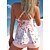 cheap Tankinis-Women&#039;s Swimwear Tankini 2 Piece Plus Size Swimsuit Floral 2 Piece Black Pink Green Tank Top Bathing Suits Summer Sports