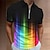 cheap Men&#039;s 3D Zipper Polo-Men&#039;s Polo Shirt Golf Shirt Rainbow Graphic Prints Turndown A B C Rainbow Outdoor Street Short Sleeves Zipper Print Clothing Apparel Fashion Designer Casual Breathable
