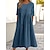 cheap Super Sale-Women&#039;s Casual Dress Cotton Dress Swing Dress Cotton Midi Dress Outdoor Daily Basic Casual Pocket Smocked Crew Neck Summer Spring Half Sleeve Loose Fit 2023 Light Blue Black White Pure Color S M L XL