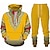 cheap Men&#039;s Printed Hoodie Outfits-Mens Graphic Hoodie Tracksuit Hoodies Set Light Yellow Pink Blue Purple Hooded Tribal 2 Piece Print Sports &amp; Outdoor Casual 3D Basic