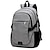 cheap Backpacks &amp; Bookbags-Men&#039;s School Bag Bookbag Functional Backpack Outdoor Solid Color Oxford Cloth PU Leather Large Capacity Zipper Black Gray
