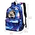 levne Batohy-Pánské Dámské batoh Školní taška 3D Škola Venkovní Denní Galaxie Kočka Plátno Velká kapacita Voděodolný Odolné Grafika Černá Rubínově červená Vodní modrá