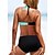 preiswerte Bikini-Sets-Damen Badeanzug Bikinis Übergröße Bademode Farbblock 2 Teile Weiß Gelb Blau Stirnband Badeanzüge Sommer Sport