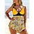 cheap Tankinis-Women&#039;s Swimwear Plus Size Tankini 2 Piece Swimsuit Paisley 2 Piece Printing Black Yellow Blue Purple Tank Top Bathing Suits Summer Sports