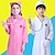 cheap Carnival Costumes-Nurse Doctor Masquerade Career Costumes Kid&#039;s Boys Cosplay Party Carnival Masquerade Festival / Holiday Polyester White / Pink Easy Carnival Costumes Solid Colored World Book Day Costumes