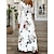 Χαμηλού Κόστους Print Φορέματα-γυναικεία φλοράλ δαντέλα πλισέ φορέματα μάτι μακρύ φόρεμα μάξι φόρεμα μια γραμμή φόρεμα στάμπα φόρεμα μόδας casual outdoor καθημερινό κουμπί μακρύ μανίκι v λαιμόκοψη κανονική εφαρμογή λευκό ροζ